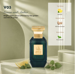 V03 75ml Lemon and White Amber Perfume Eau de Parfum Taif Al Emarat
